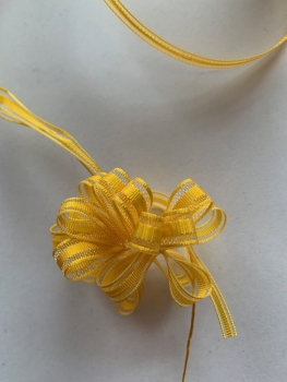 Schleifenband, Ziehband, Kräuselband gelb